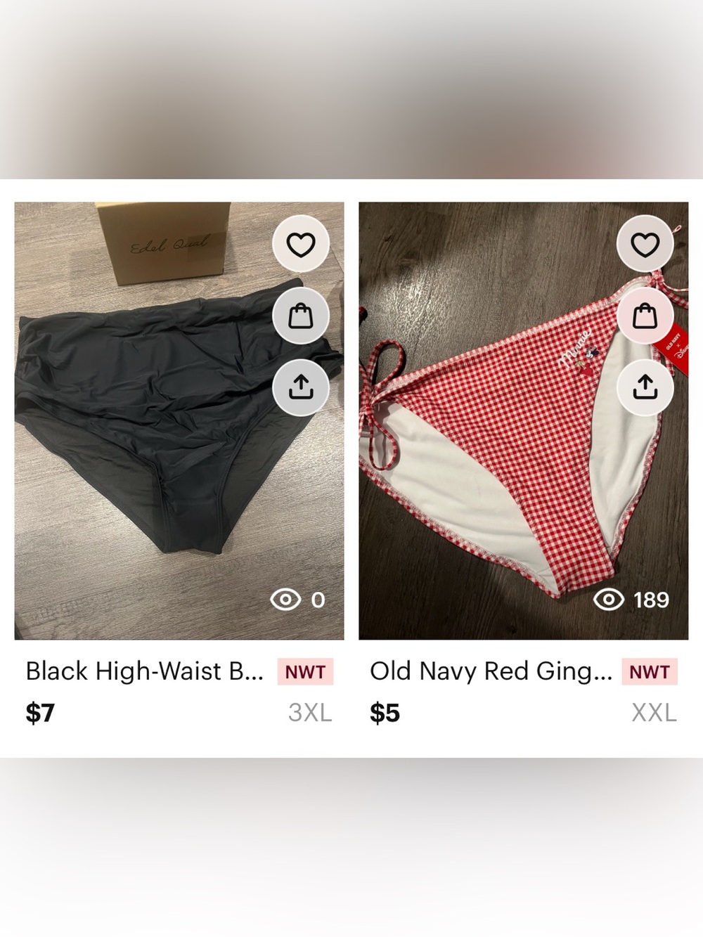 NWT - Old Navy Gingham Bikini 2X & other bottom bundle 3X